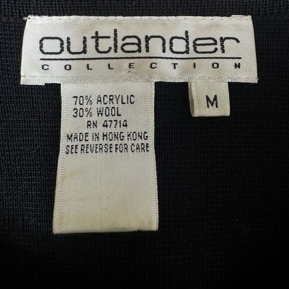 Vintage Studded Wool Sweater Jacket Size M Black Gold Corporate Goth Dallas Glam - Picture 5 of 6